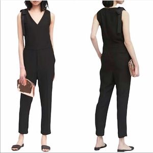 Banana Republic SL Bow black dressy jump suit back zipper